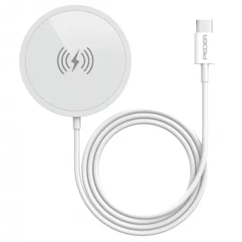 PEDEA Base de carga inalámbrica magnética 15W - USB-C, plata/blanco