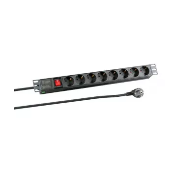 EFB Electronics Regleta de enchufes (montaje en rack) - entrada CEE 7/7 - salidas: 8 x CEE 7/3
