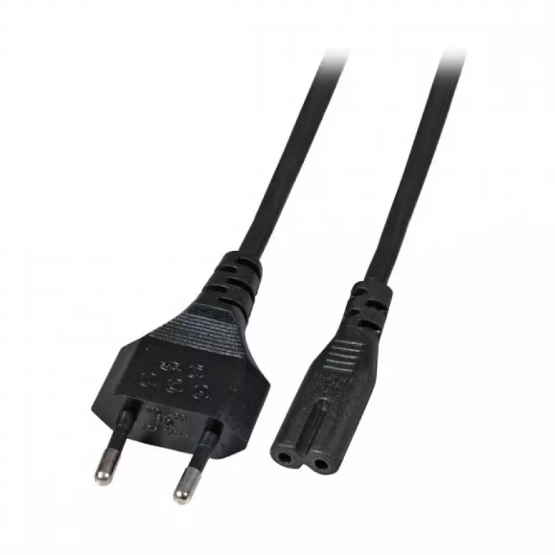 EFB Elektronik Cable de alimentación Euro-C7 180° negro 1 m 2 x 0,75 mm² EK502.1V2