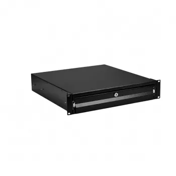 EFB-Elektronik Cajón para teclado/documentos 19 pulgadas 2U, con cerradura, RAL 9005 (negro intenso)