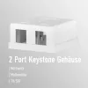 EFB Electronics Toma de conexión Keystone, 2 puertos, superficie, blanco puro, carcasa vacía