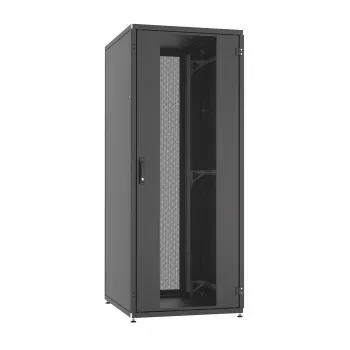 EFB Armario de servidor 19 pulgadas PRO 47U 600x1200 mm, puerta frontal perforada 1 pieza, puerta trasera 2 piezas, RAL 7035