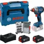 BOSCH PowerTools Atornillador de impacto a batería Set GDX 18V 285 Nm con 2 baterías 5,0 Ah y set de 31 puntas en L-BOXX