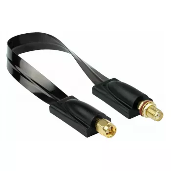 Kabelmeister Pasamuros coaxial de RF, conector SMA macho a conector SMA hembra, negro, 0,2 m