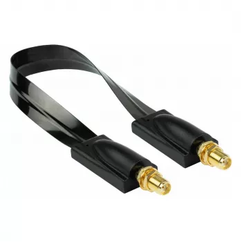Kabelmeister Pasamuros coaxial de RF, conector SMA hembra a conector SMA hembra, negro, 0,2 m