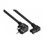 Kabelmeister Cable de alimentación conector Schuko tipo E+F 90° en ángulo a IEC C15 en ángulo a la derecha - 1,8m negro