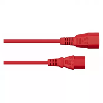 Kabelmeister Cable de Prolongación de Alimentación C14 a C13 Rojo 2m 0,75mm²