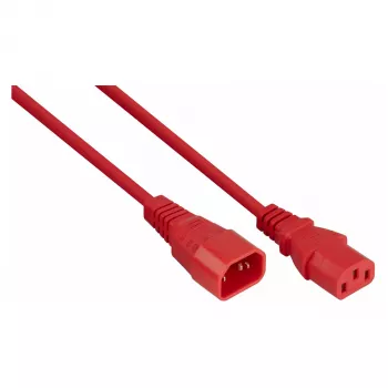 Kabelmeister Cable de Prolongación de Alimentación C14 a C13 Rojo 2m 0,75mm²