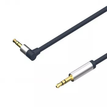 ShiverPeaks cable de audio jack 3,5mm, en ángulo/recto 0,7m - negro