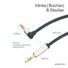 ShiverPeaks cable de audio jack 3,5mm, en ángulo/recto 0,7m - negro