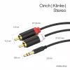 ShiverPeaks cable de audio estéreo jack 3,5mm a 2x RCA 1,5m dorado negro