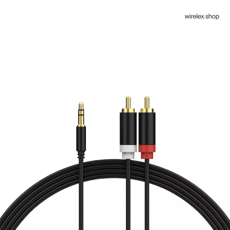 ShiverPeaks cable de audio estéreo jack 3,5mm a 2x RCA 1,5m dorado negro
