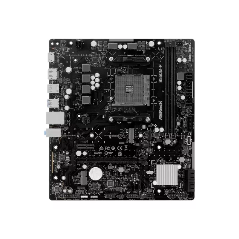 Placa base ASRock B550M-P AM4 mATX - chipset AMD B550, DDR4, PCIe 4.0