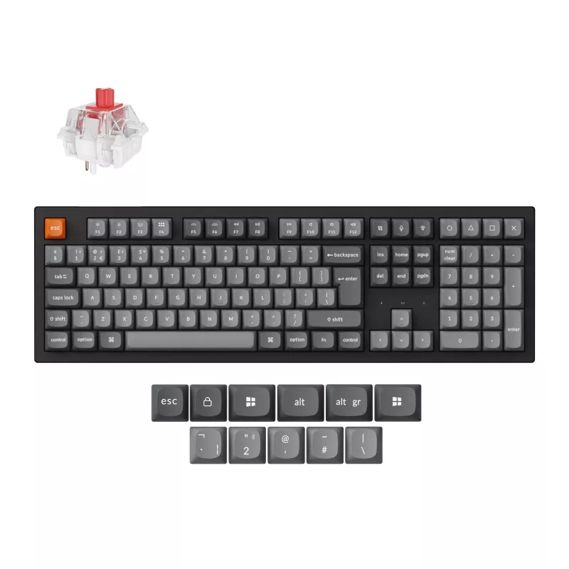 Keychron K10 MAX Teclado mecánico inalámbrico Tri-Mode Hot-Swappable (tamaño completo, RGB, Gasket Mount, QMK/VIA)