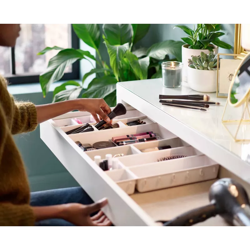 Joseph Joseph Viva set organizador de cajón de maquillaje de 12 piezas - gris/transparente