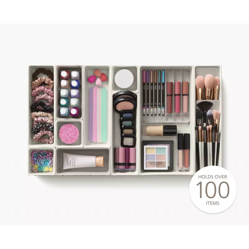 Joseph Joseph Viva set organizador de cajón de maquillaje de 12 piezas - gris/transparente