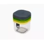 Joseph Joseph Multi-Prep Mini set de 3 utensilios de cocina, mini cortador manual con cortador en tiras y cortador grueso y fino, multicolor (20231)