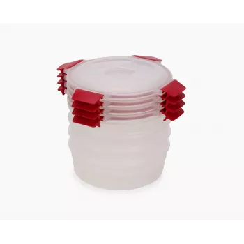 Joseph Joseph Nest Lock set de 4 recipientes para alimentos redondos de 1L rojo