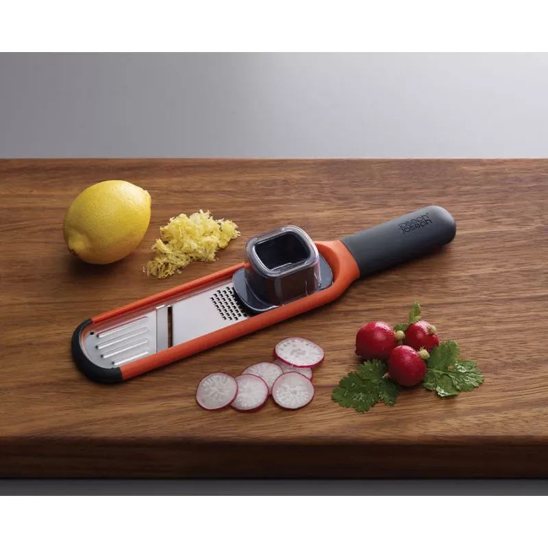 Joseph Joseph Handi-Grate mini rallador y rebanador 2 en 1 - naranja - acero inoxidable