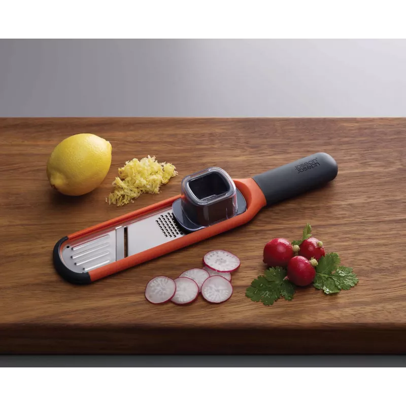 Joseph Joseph Handi-Grate mini rallador y rebanador 2 en 1 - naranja - acero inoxidable