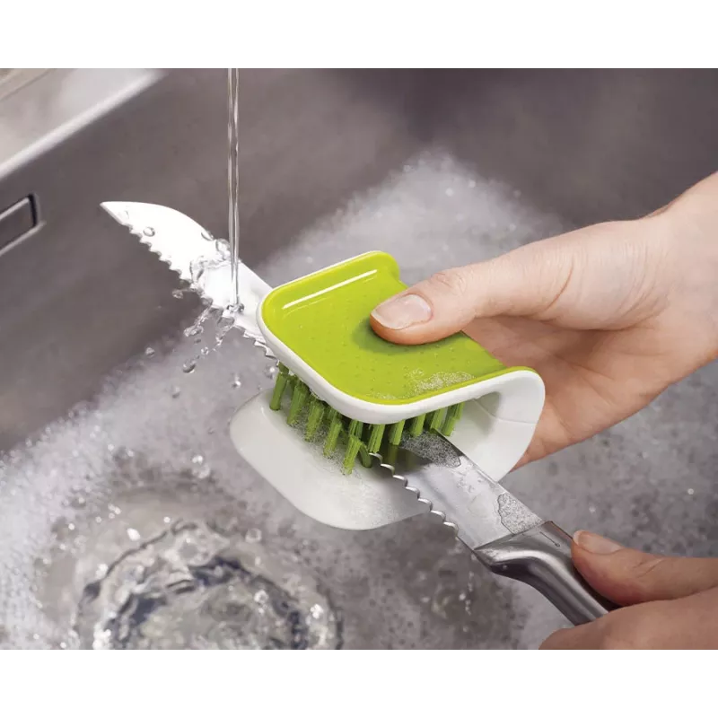 Joseph Joseph BladeBrush Cepillo verde para limpiar cuchillos y cubiertos