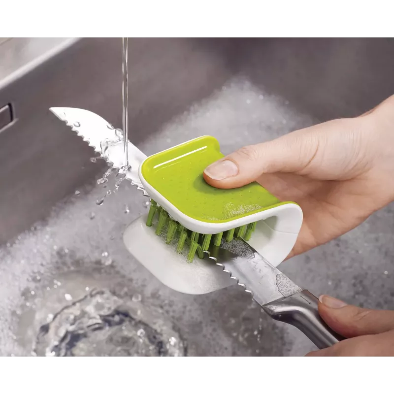 Joseph Joseph BladeBrush Cepillo verde para limpiar cuchillos y cubiertos