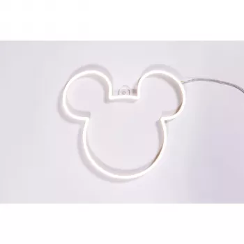 Yellowpop Neon Disney Mini Mickey Ears Cartel LED - Blanco cálido, alimentado por USB