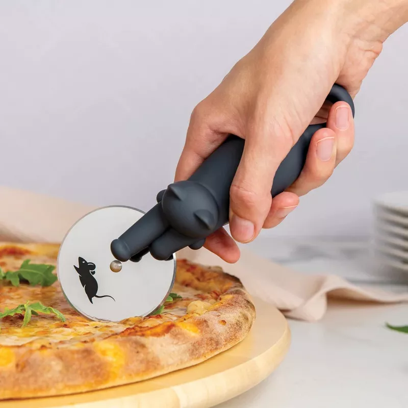 OTOTO Kitty Cut Cortapizzas - Diseño de gato blanco y negro