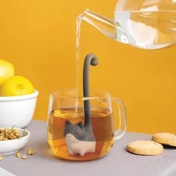 OTOTO Louie Cat Infusor de té en hoja suelta - Silicona gris