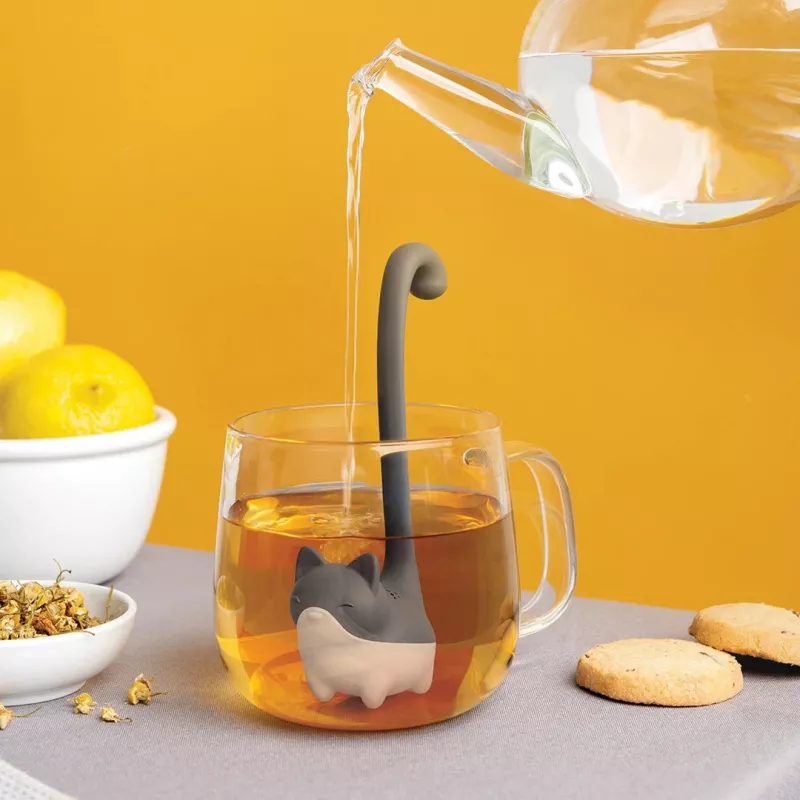 OTOTO Louie Cat Infusor de té en hoja suelta - Silicona gris