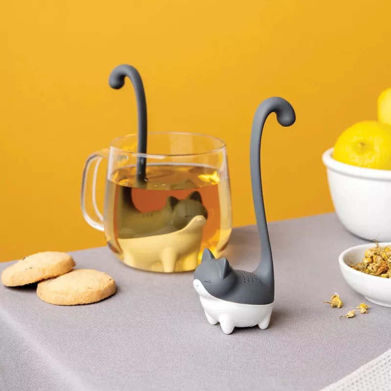 OTOTO Louie Cat Infusor de té en hoja suelta - Silicona gris