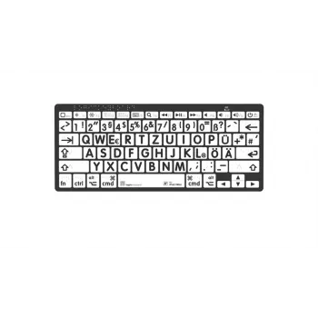 Logickeyboard Teclado Braille Bluetooth para Mac con teclas de impresión grande negro sobre blanco - 78 teclas