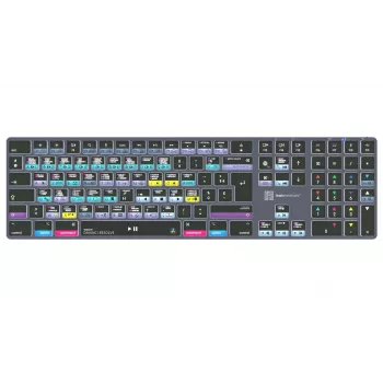LogicKeyboard DaVinci Resolve 18 Titan FR (Mac) - Distribución francesa AZERTY, retroiluminado, USB con cable