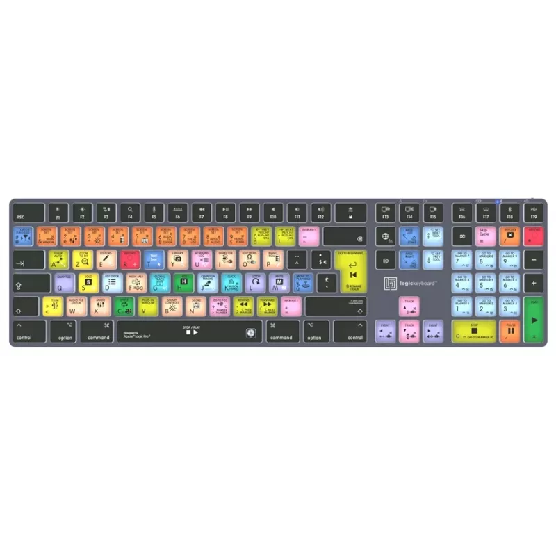 LogicKeyboard Apple Logic Pro X2 Titan FR (Mac) - Teclado francés AZERTY con cable retroiluminado