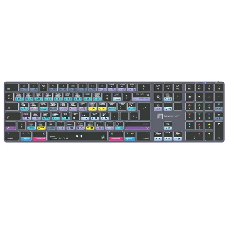 LogicKeyboard DaVinci Resolve 18 Titan SP (Mac) - Teclado de edición especializado con retroiluminación y hub USB