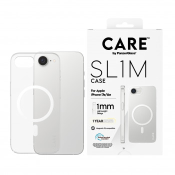 CARE by PanzerGlass SL1M Case Transparente con MagSafe para iPhone 16e / 17e (CR59610)