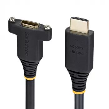 StarTech Cable de Extensión HDMI 2.0 de 1,8m - Conector Macho a Conector Hembra Montaje en Panel - Negro