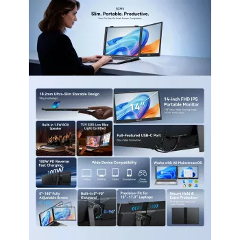 Blackview 14 Monitor portátil SCM5 - Full HD IPS USB-C