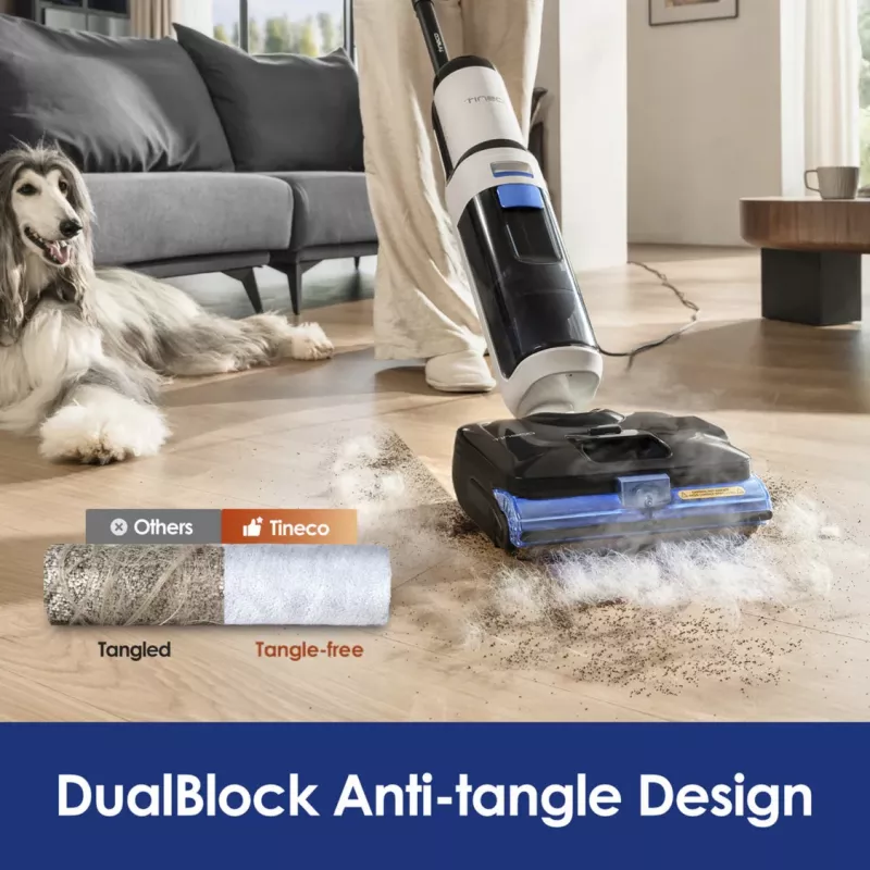 Tineco Floor One S6 Stretch Steam Plus Aspirador 2 en 1 Húmedo/Seco, Fregona y Limpiador a Vapor, a Batería, 35 min de Autonomía, Depósito de Agua Limpia de 0,8L, Depósito de Agua Sucia de 0,72L, Autolimpieza, Pantalla LCD, Sensor iLoop, Tumbable 180°, para Suelos Duros