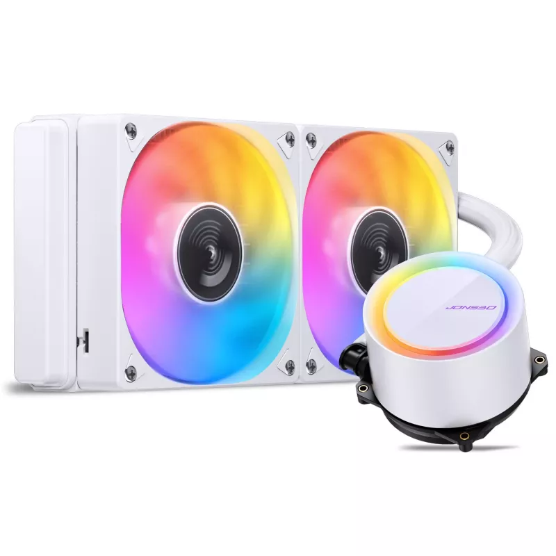 Jonsbo TG-240 refrigeración líquida AiO para CPU, ARGB - 240mm, blanco