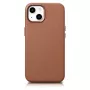 iCarer Case Funda de piel auténtica para iPhone 14 Plus marrón (compatible con MagSafe)