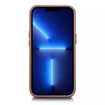 iCarer Case Funda de piel auténtica para iPhone 14 Plus marrón (compatible con MagSafe)