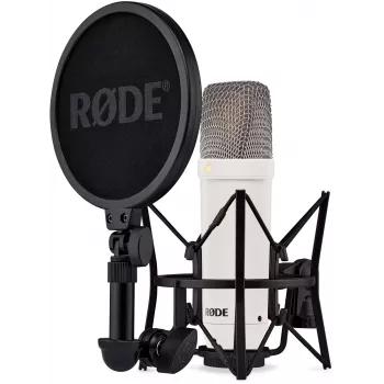 RODE NT1 Signature White - Micrófono de condensador de diafragma grande