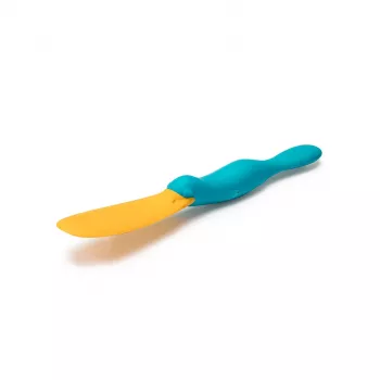 OTOTO Splatypus Espátula ranurada para sartén y volteador - Negro con detalles naranjas - Nylon y silicona aptos para alimentos