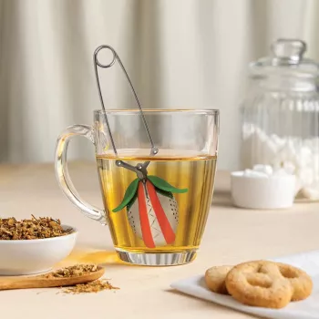 OTOTO Tea Trap Infusor de té - Verde/Rojo - Acero inoxidable y plástico - 160 mm