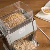Marcato MARGA MULINO molino manual de cereales con 3 rodillos de acero, cuerpo de acero cromado, 6 niveles ajustables, pinza de mesa, tolva de 150g, Italia