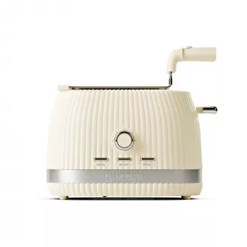 Guzzini Sous Chef tostadora con pinzas plegables, crema, 800 W, 2 rebanadas, material biobasado