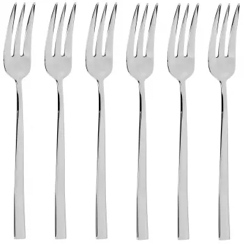 Sambonet Rock Set de 6 tenedores de pastel - PVD Negro Acero inoxidable 18/10