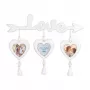 ZEP Delia Marco de fotos triple 3x9x9 cm de madera blanco corazones RE366