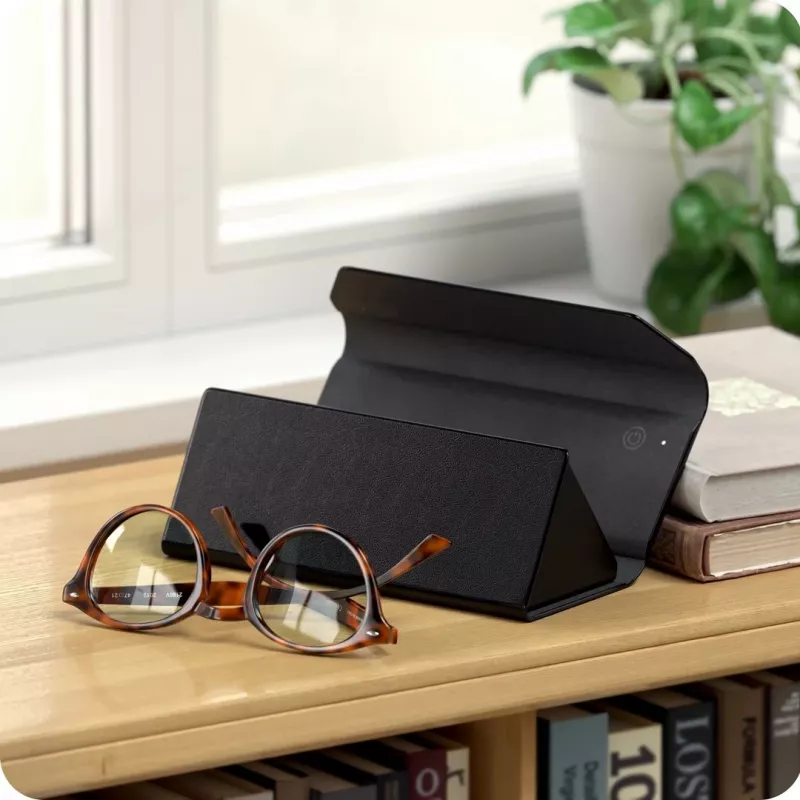 Satechi estuche para gafas FindAll de cuero vegano negro